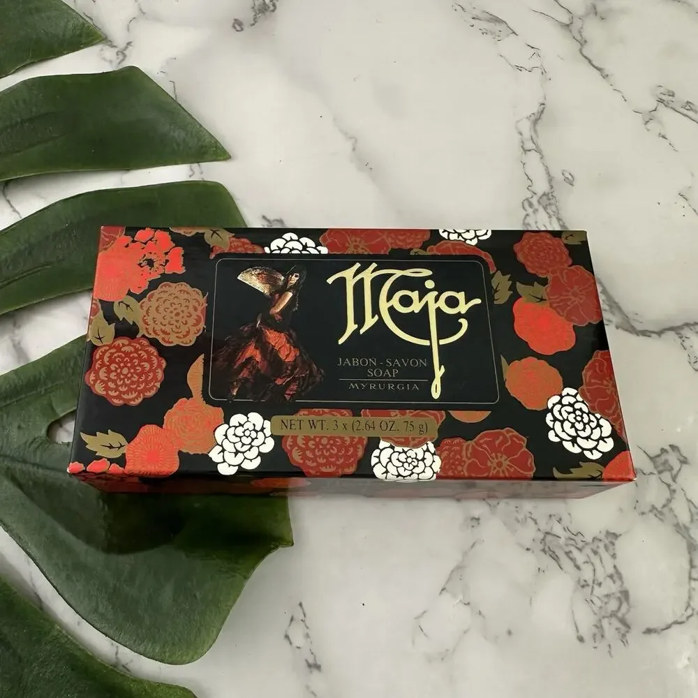 Maja Jabon Savon Soap Boxed Set New 3 Bars Perfumed Spain Myrurgia 2.6 oz Vtg